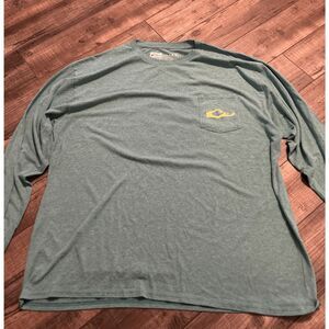 Drake Shirt XXL Green Men Always In Season Cotton Long Sleeve Tee Used Casual